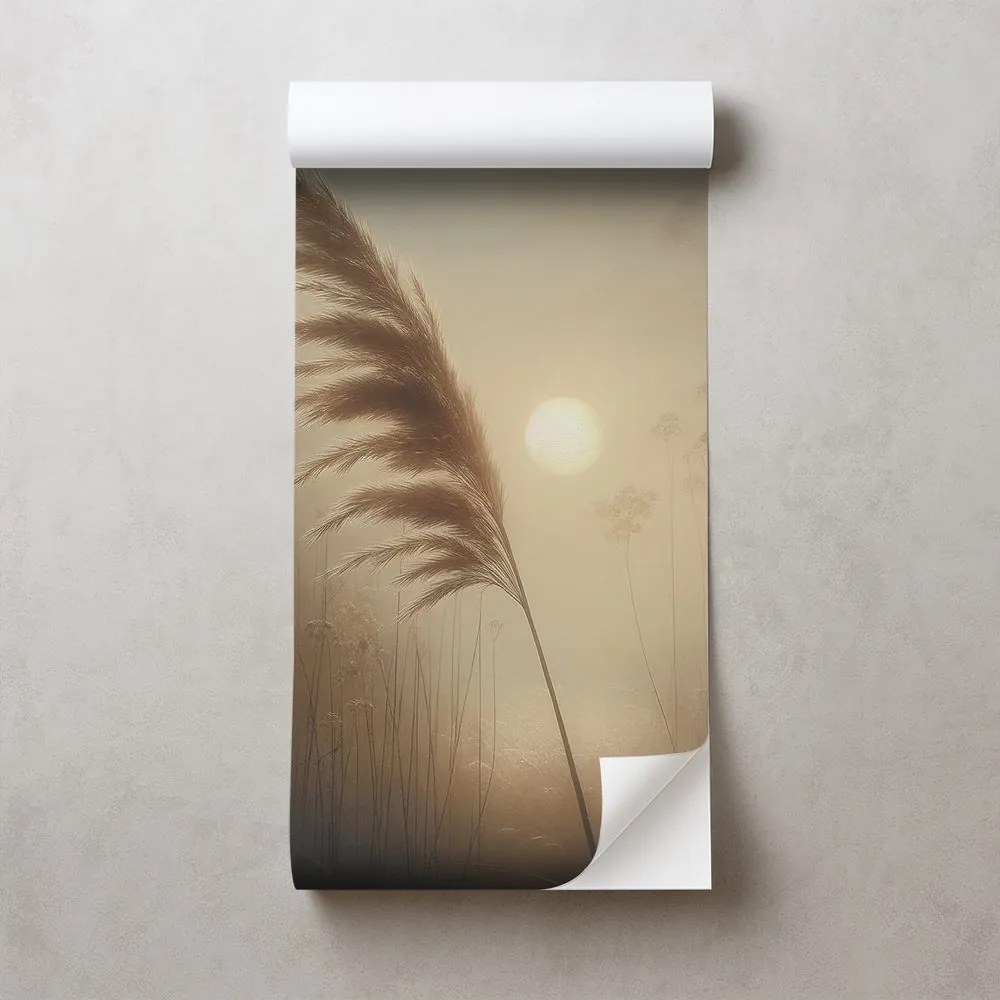 Самозалепващ тапет – Пампасна трева в сутрешна мъгла