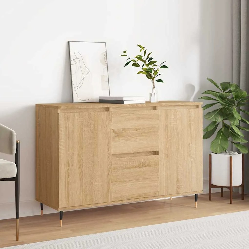 827199 vidaXL Сайдборд, дъб сонома, 101,5x35x70 см, инженерно дърво