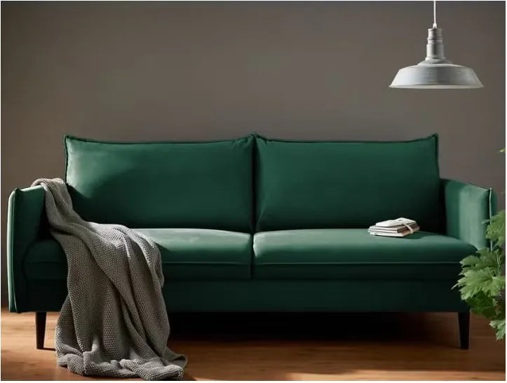 Тъмнозелен кадифен диван 203 cm Juli – Ropez