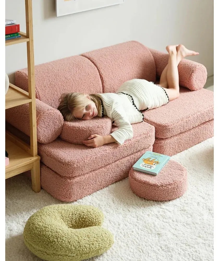 Зелена детска възглавница за диван от букле U – Wigiwama