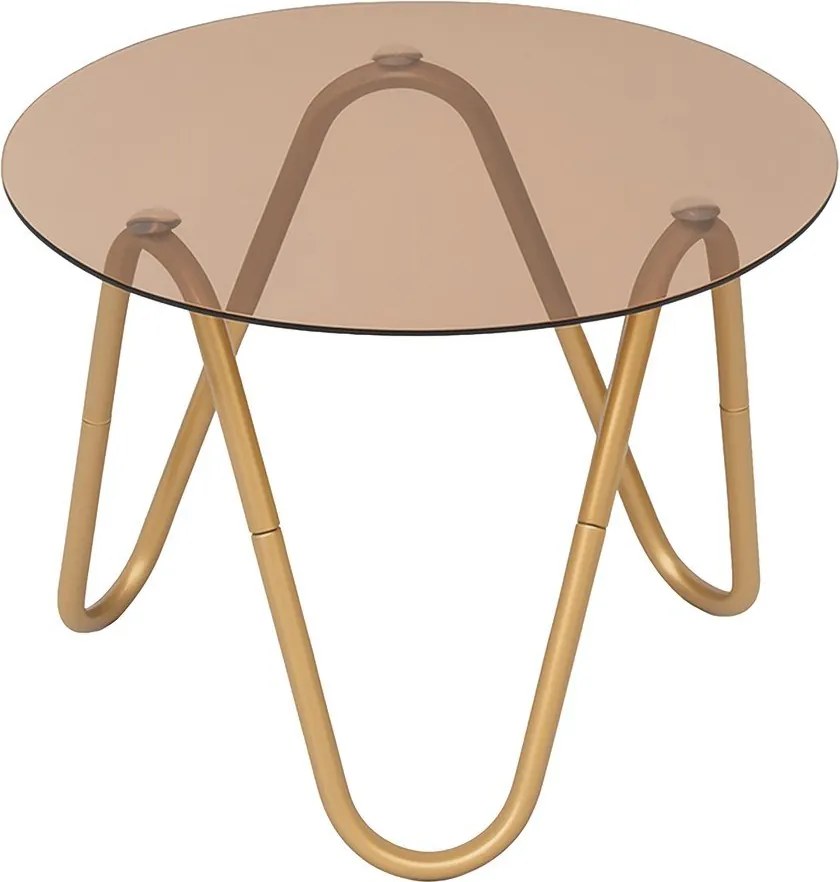 Кръгла странична масичка със стъклен плот ø 50 cm Ventana Round – Leitmotiv