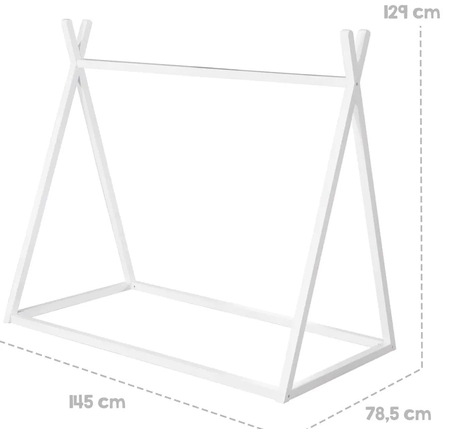 Бяло детско легло тип къща 70x140 cm Montessori – Roba