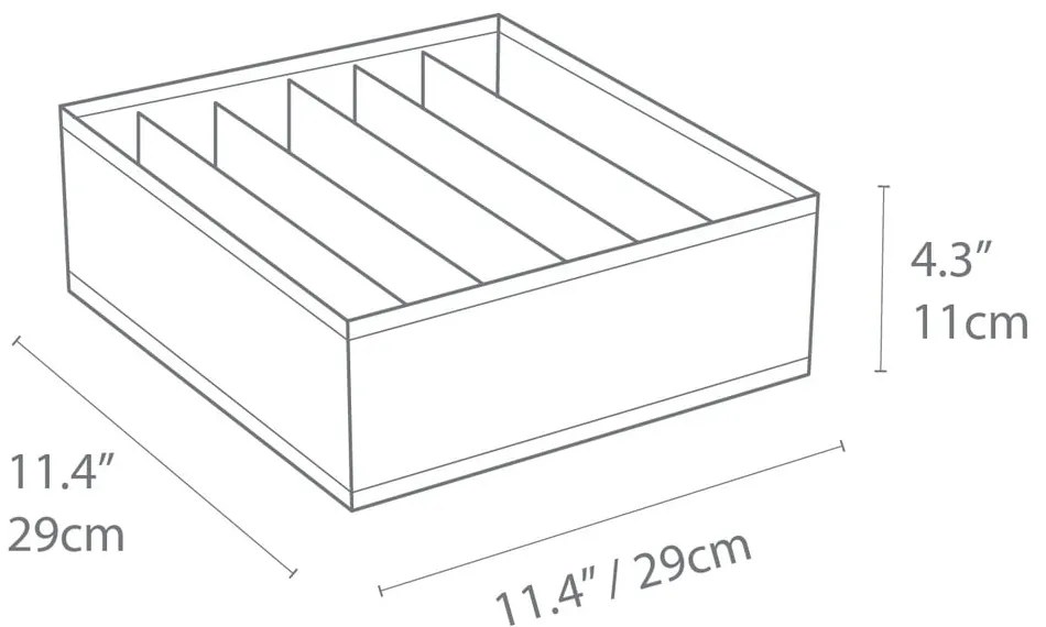 Сив органайзер за чекмеджета с отделения за чекмеджета, 29 x 11 cm - Bigso Box of Sweden