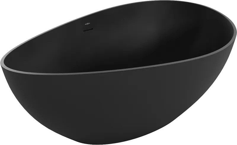 Mexen Parma свободностояща вана от конгломерат 160 x 95 см, черна матова - 57231609570