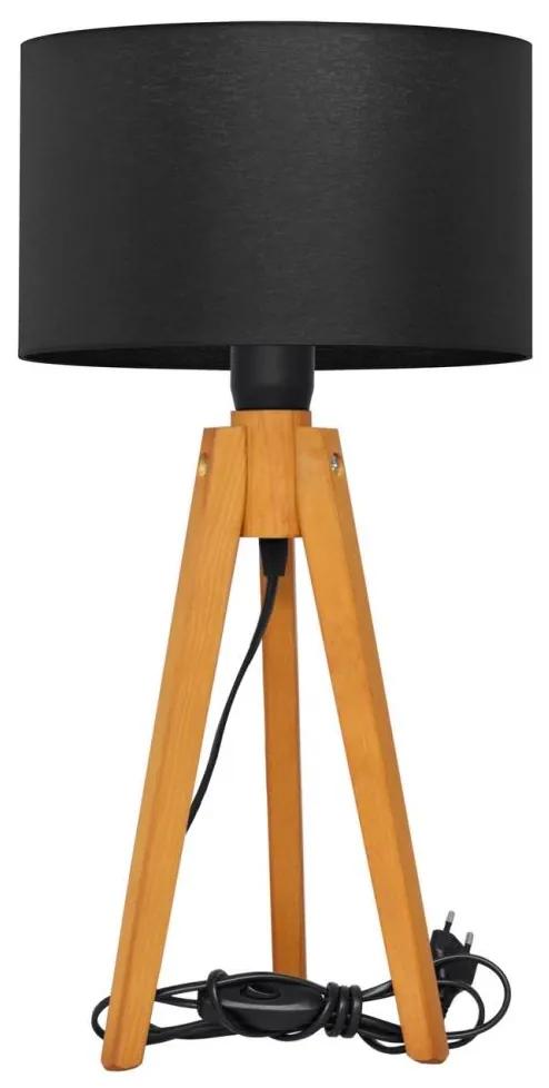 Настолна лампа ALBA 1xE27/60W/230V черна/дъб