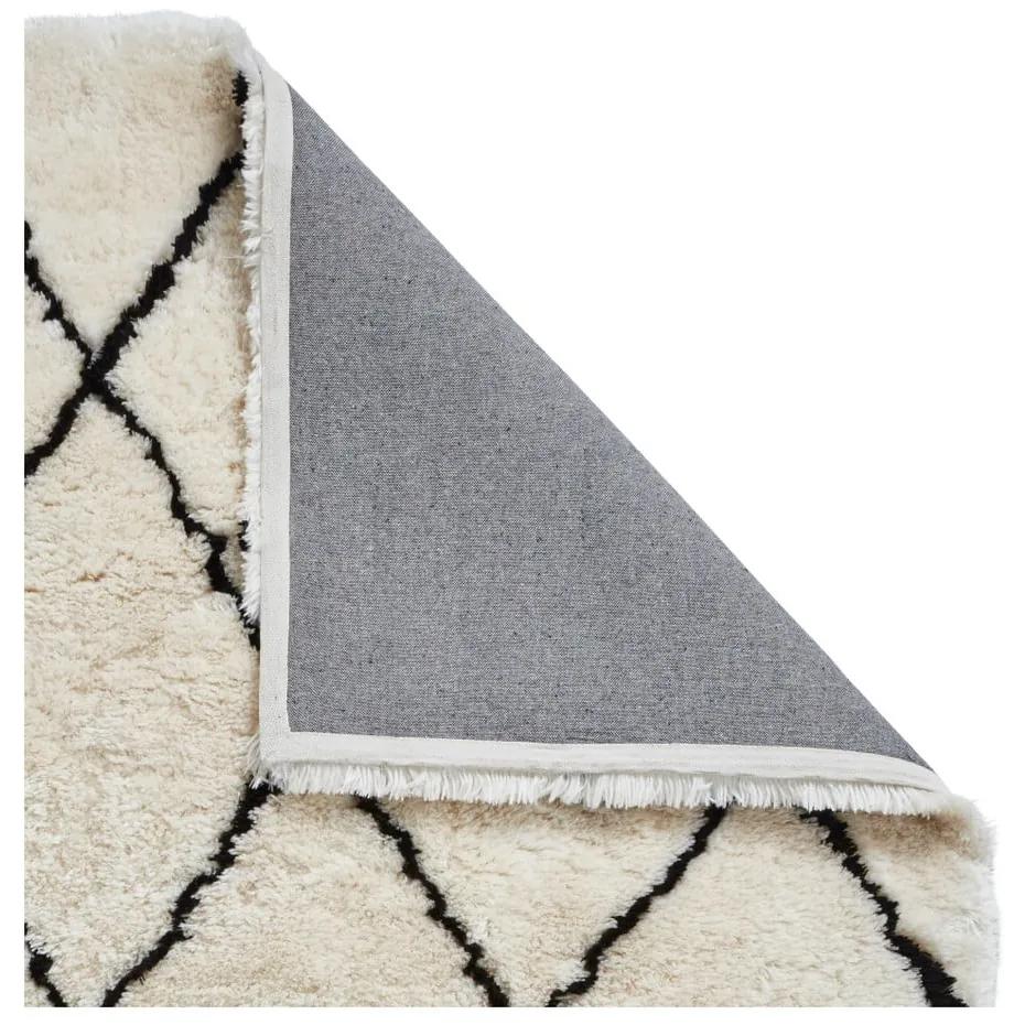 Кремавобял килим с черни детайли , 120 x 170 cm Morocco - Think Rugs