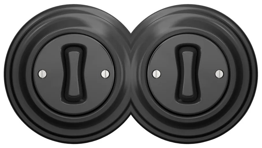 Kliklap - Двоен ретро еднополюсен ключ с рамка № 1, антрацит