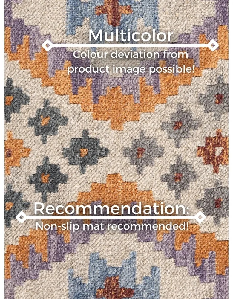 Двустранен ръчно изработен вълнен килим 120x170 cm Kamal Oasis – Nouristan