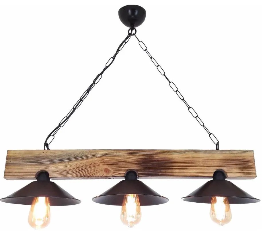 Полилей на кабел HEPSI 3xE27/40W/230V смърч/орех