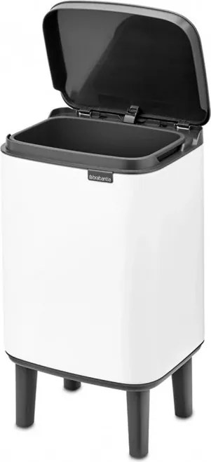 Кош за боклук Brabantia Bo Small Hi 1006639, 4 л, Повдигнат, Плавно и безшумно отваряне, Противоплъзгаща основа, Бял