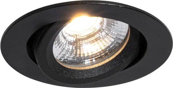 Вграден прожектор черен, накланящ се 8,2 см, вкл. LED Dim to Warm IP54 Ultra Slim - Pupil