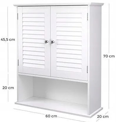 Висящ шкаф за баня от MDF 60 x 70 x 20 cm