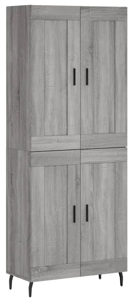 3199703 vidaXL Висок шкаф, сив сонома, 69,5x34x180 см, инженерно дърво