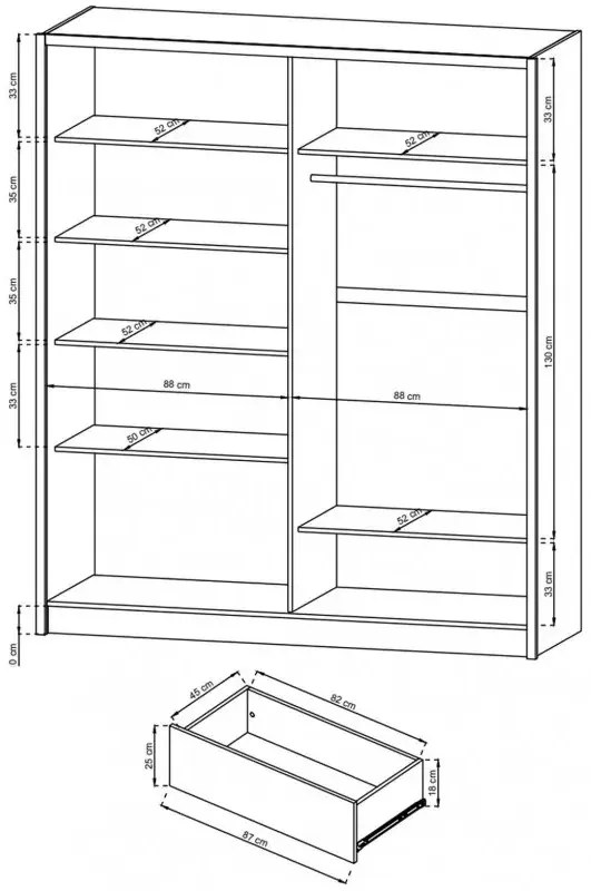 Гардероб Portal-Natural-Length: 130 cm.