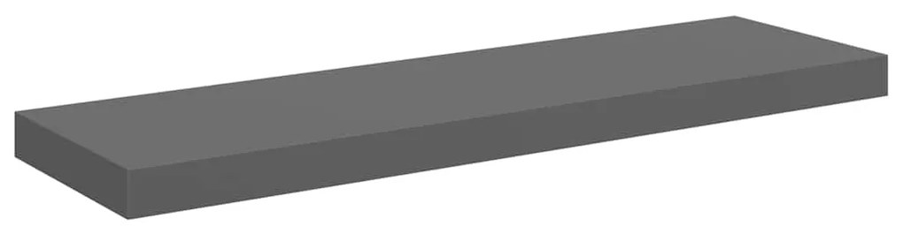 323793 vidaXL Окачен стенен рафт, сив гланц, 80x23,5x3,8 см, МДФ
