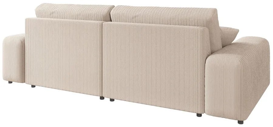 Бежов ъглов диван от рипсено кадифе (променлив) Justin – Ropez