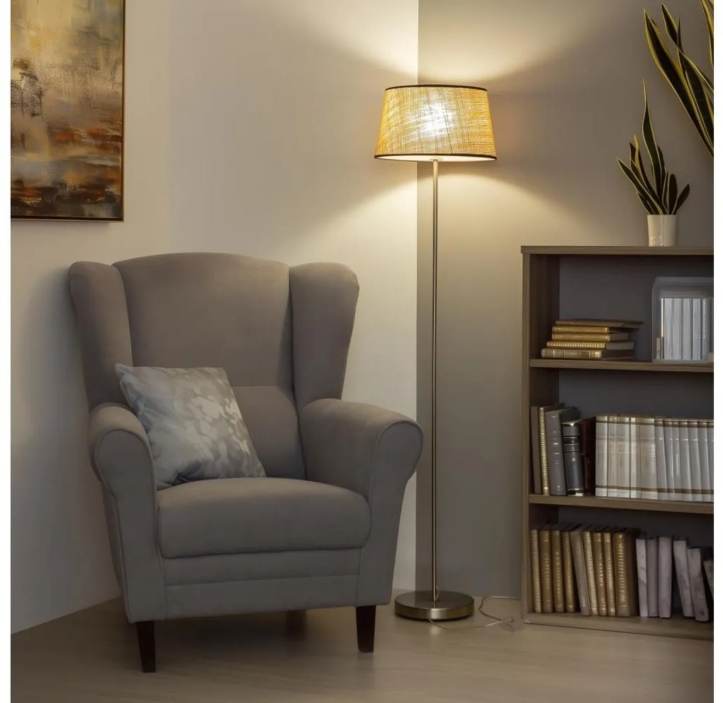 Brilagi - LED подова лампа CERIA 1xE27/40W/230V Ø 35 см бежова/матов хром