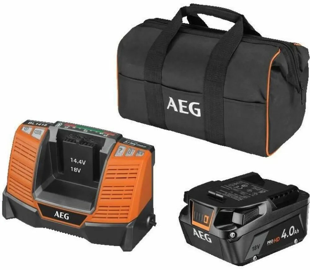 Charger and rechargeable battery set AEG Powertools Pro Lithium Setl1840shd 18 V 4 Ah