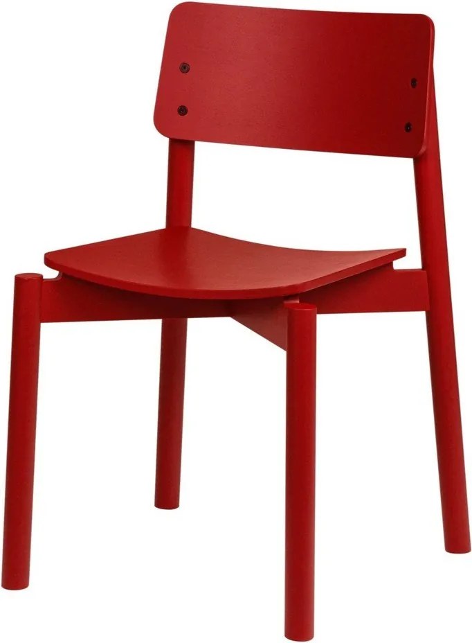 Червен трапезен стол за подреждане Wem – noo.ma