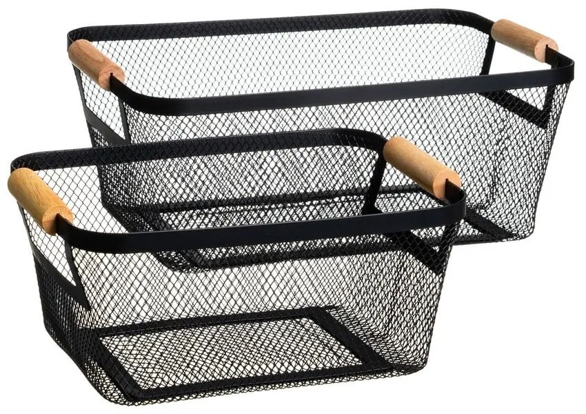 Телени метални кошници в комплект от 2 бр. 33x21x14 cm – Casa Selección