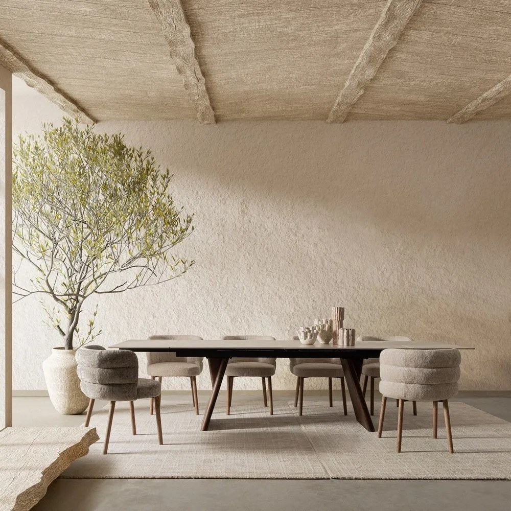 Сив тапициран трапезен стол Ilma – Bizzotto