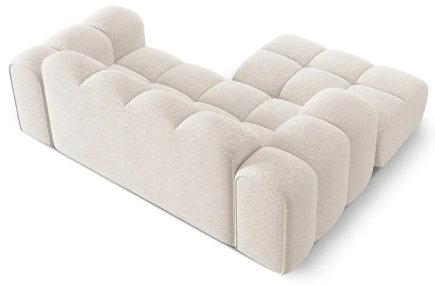 Кремав шенилов ъглов диван (ляв ъгъл) Treno – Cosmopolitan Design