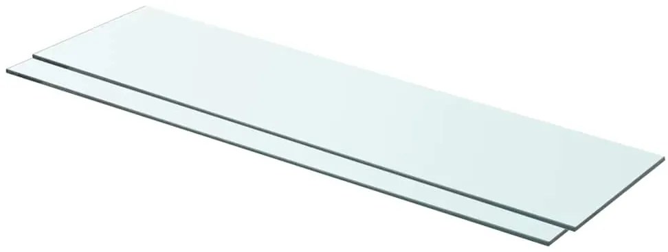 3051574 vidaXL Рафтове, 2 бр, панели прозрачно стъкло, 80x20 см
