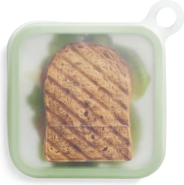 Плик за опаковане на сандвичи за многократна употреба Lekue 1010235, 17.5 x 2.5 см, -20°C / +100°C, Платинен силикон, Зелен