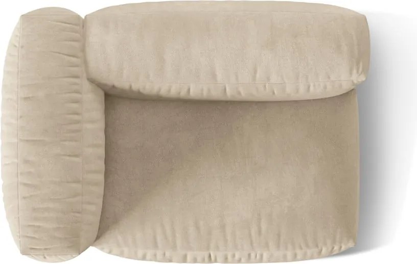 Бежов кадифен модул за диван (ляв ъгъл) Martina – Micadoni