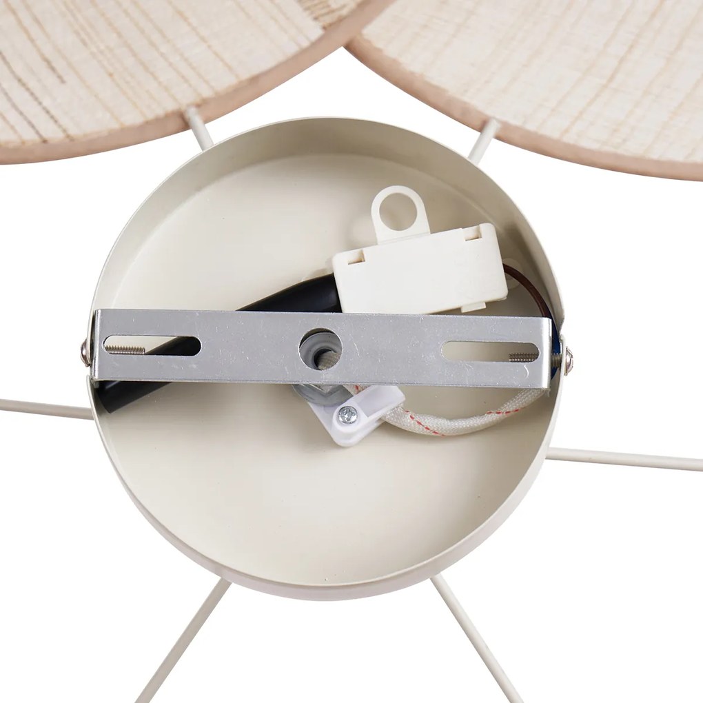 Japandi Плафон Кремав с Ленен Абажур - Aisha