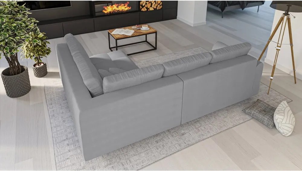 Сив ъглов диван (десен ъгъл) Ariella - Ropez