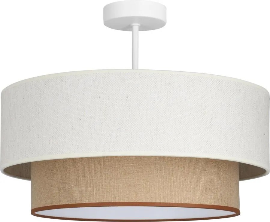 Плафон NATIA 1xE27/60W/230V, Ø 45 см, бял/кафяв