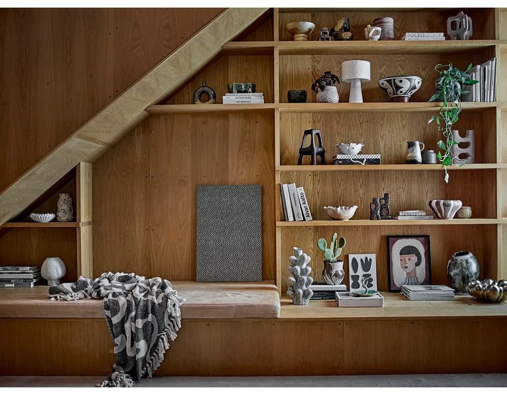 Черно/бежово одеяло от рециклиран памук 130x160 cm Salobre – Bloomingville