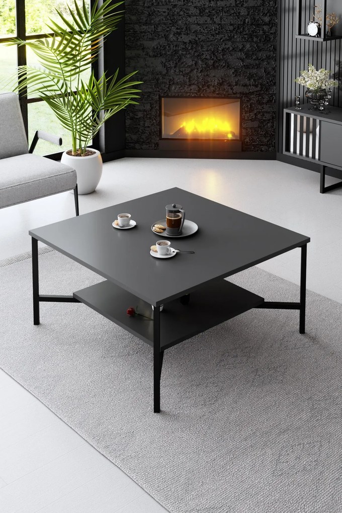 Кафе маса Black, цвят Антрацит Черен