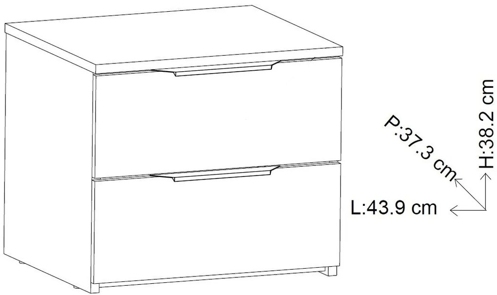 Нощно шкафче Yurei 2 чекмеджета - Бяло