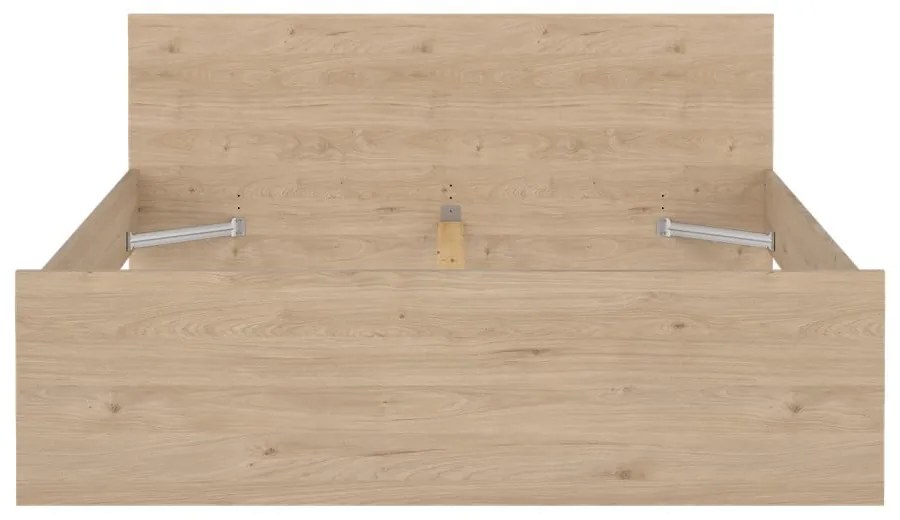 Двойно легло от дъбов декор без ламелно дъно в естествен цвят 180x200 cm Naia – Tvilum