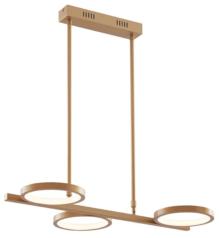 Модерна висяща лампа златиста с LED 3-степенна димираща 3-светлина - Vivé