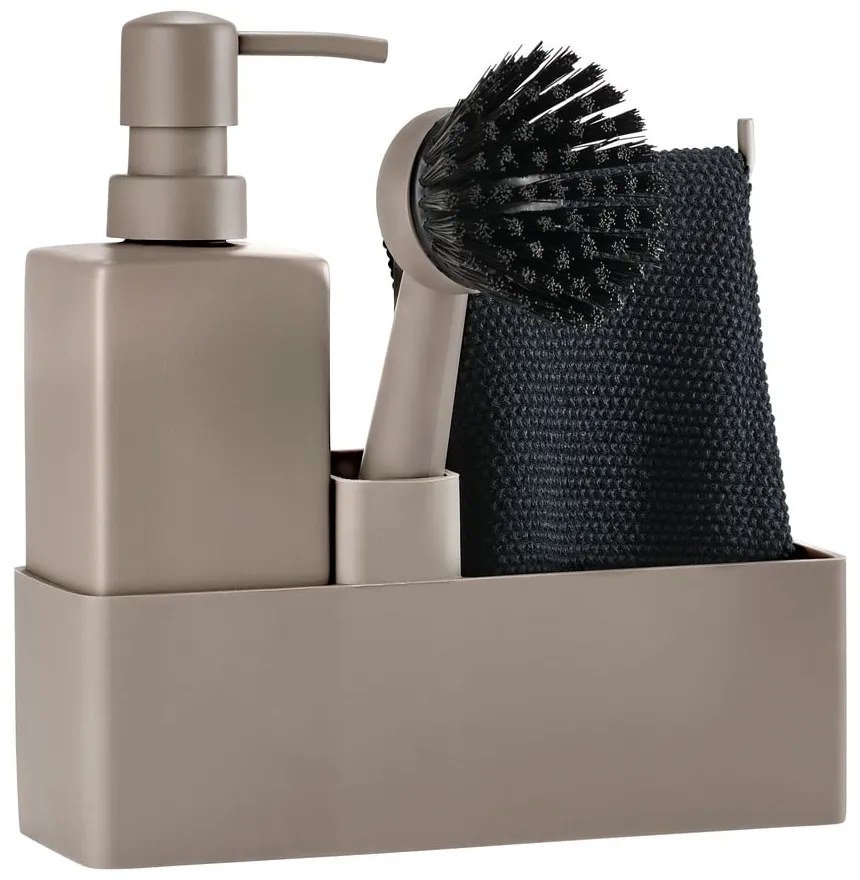 Светлокафява пластмасова/силиконова стойка за перилни препарати Singles – Zone