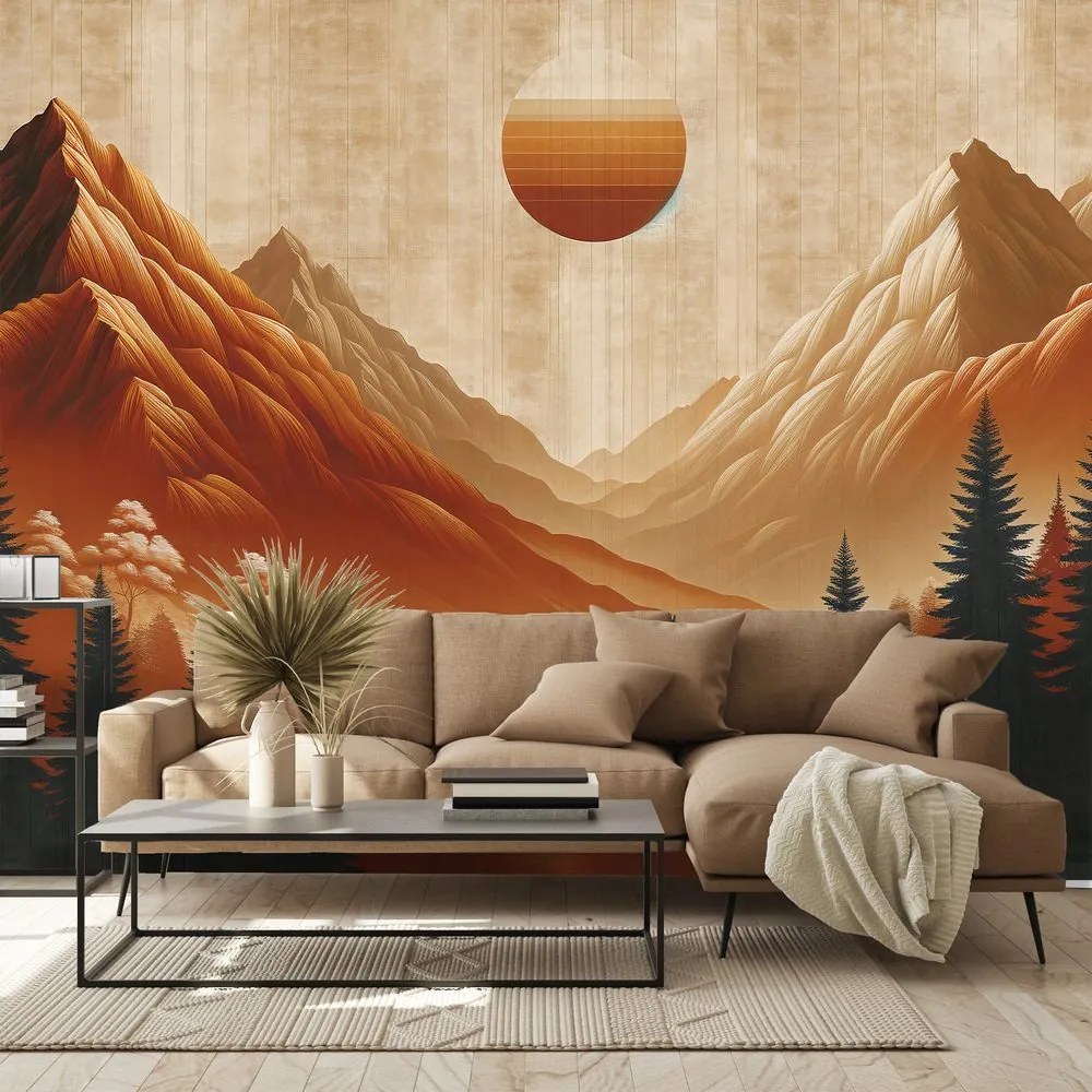 Самозалепващ тапет – Топла планинска панорама