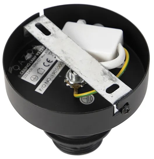 Таванна лампа черна с плосък абажур таупе 45 см - Combi