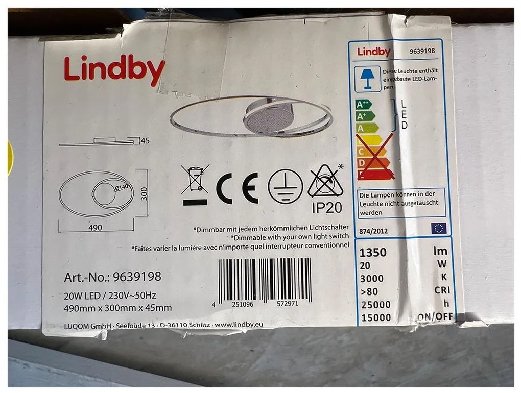 Lindby - LED Димируем плафон XENIAS LED/20W/230V