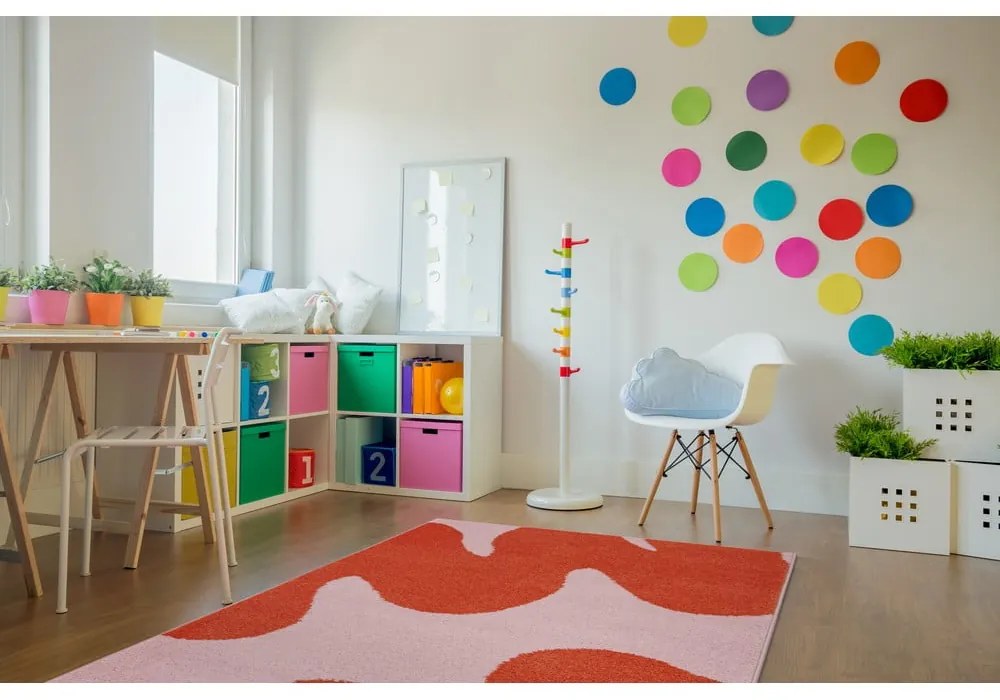 Червено-розов детски килим 120x170 cm Hugsy Coral – FD