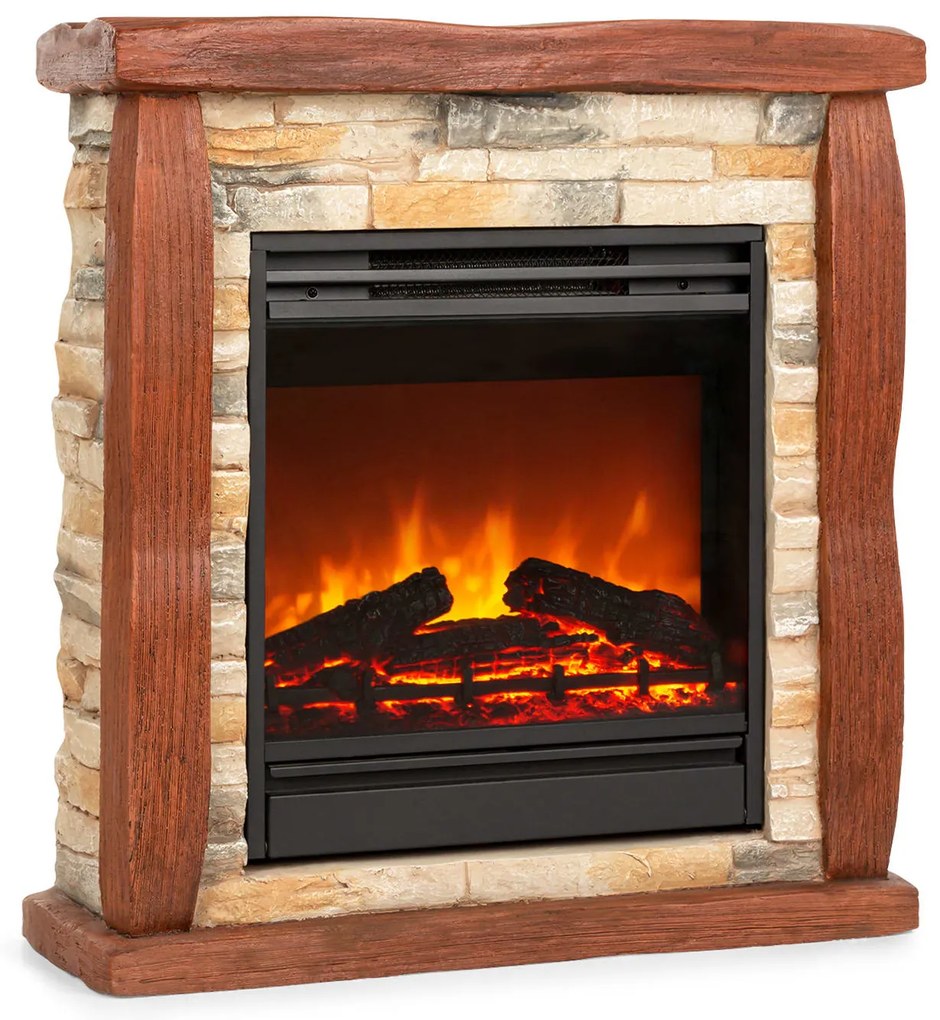 Klarstein Lienz, електрическа камина, 1800 W, външен вид камък, Polystone, дистанционно управление,