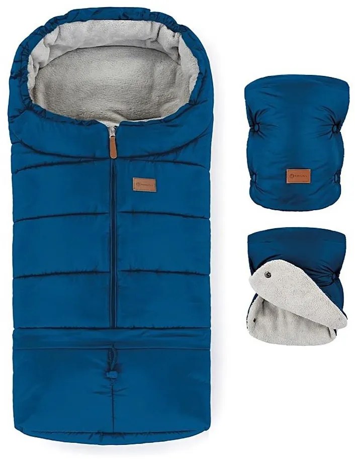 PETITE&MARS - Детски спален чувал 3в1 JIBOT + ръкавици за количка синьо