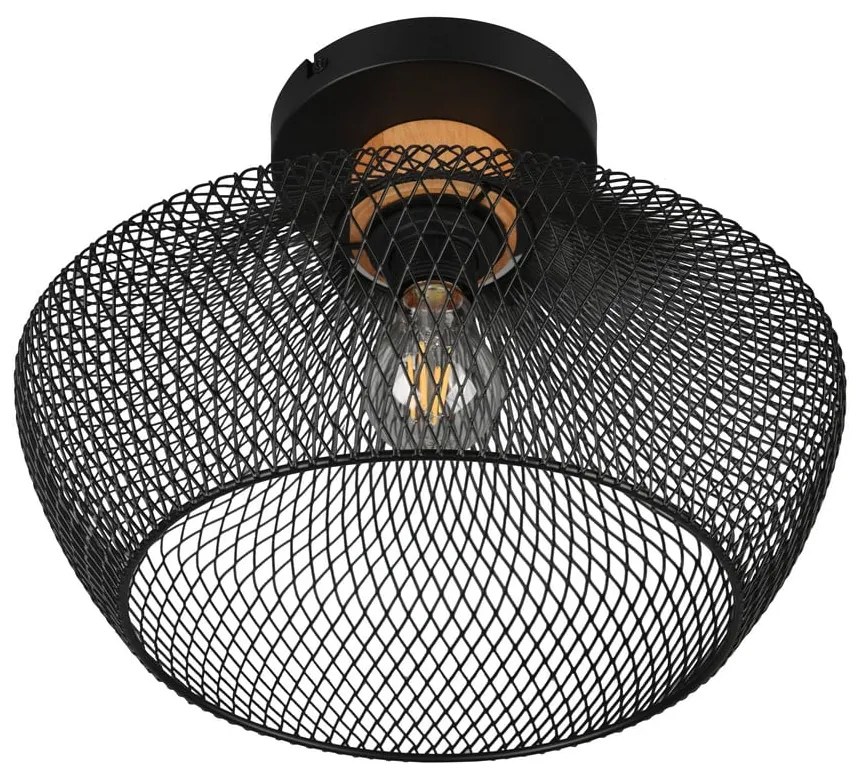 Черно осветително тяло за таван с метален абажур ø 35 cm Valeria – Reality