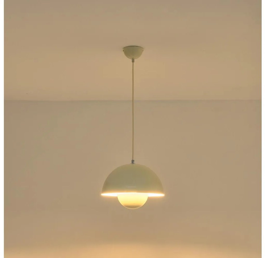 Кремав пендант на кабел JARDEN 1xE27/15W/230V