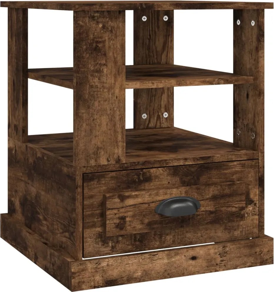 816413 vidaXL Странична маса, опушен дъб, 50x50x60 см, инженерно дърво