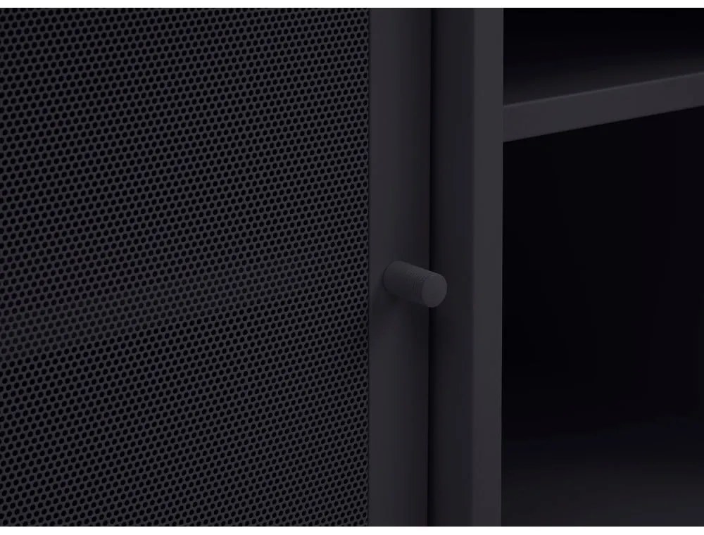 Черна метална маса за телевизор 160x55x45 cm Veep – Unique Furniture