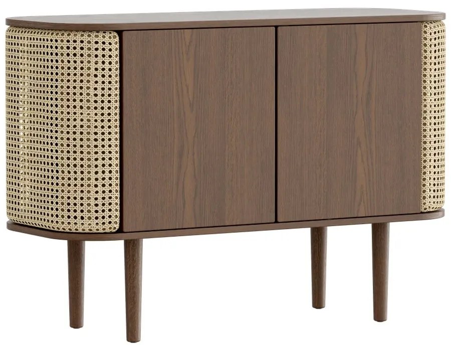 Нисък скрин с дъбов декор в кафяво-натурален цвят 109x75 cm Treasures - UMAGE