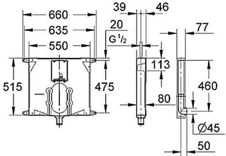 Казанче За Стена Grohe Single Brick II